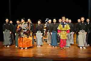 Japanese performing arts troupe taking a bow, HKU,  6 January 2019