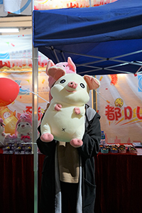 Pig-themed products on sale at the Lunar New Year market, Victoria Park, Causeway Bay, 30 January 2019