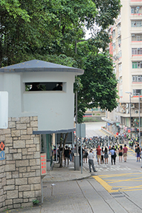 Police line on Des Voeux Road West, Sai Ying Pun, 28 July 2019