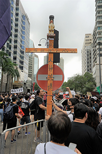 Protesting against Carrie Lam, anti-extradition bill march from Tsim Sha Tsui to West Kowloon Station, Kowloon Park Drive, 7 July 2019