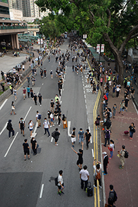 'Reclaim Sheung Shui' protest against parallel traders from China, San Wan Road, 13 July 2019