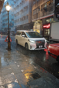 Hollywood Road in rain, Central, 1 August 2019