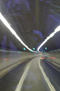 Travelling through the Central-Wanchai Bypass on a rainy day, 6 October 2019