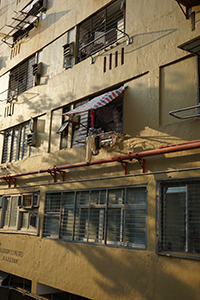 Late afternoon light on the exterior of Kwai Shing West Estate, New Territories, 18 October 2019