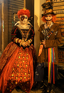 Halloween revellers, Wyndham Street, 31 October 2019