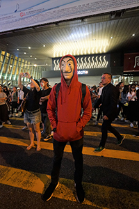 Halloween reveller, Queen's Road Central, 31 October 2019