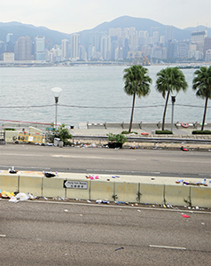 Hung Hom Bypass, with debris from overnight battles between protesters and police, East Tsim Sha Tsui, 19 November 2019
