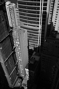 Light and shadows on buildings, Sheung Wan, 22 November 2019