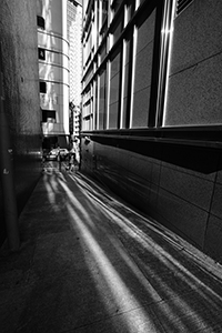 Light in an alleyway near the Sheung Wan Civic Centre, Sheung Wan, 25 November 2019