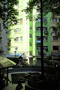 Light on a building, Shek Tong Tsui, Hong Kong Island, 7 November 2019