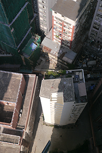 Light and shadow on roofs, Sheung Wan, 24 December 2019