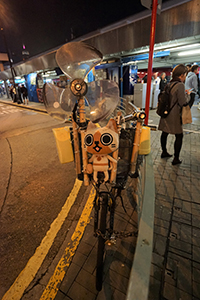 Toy attached to the front of a bicycle, Star Ferry Terminal, Tsim Sha Tsui, 13 December 2019
