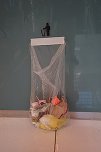 Makeshift rubbish bin, New Town Plaza, Sha Tin, 14 December 2019