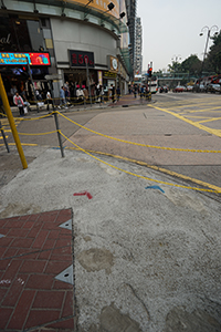 Yellow chains replacing railings, Chatham Road South, Tsim Sha Tsui, 22 December 2019