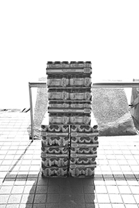 Beer, stacked near a public pier, Tsim Sha Tsui, 26 December 2019