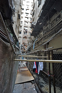 Basement level of Champagne Court, Carnarvon Road, Tsim Sha Tsui, 26 December 2019