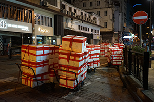 Foam boxes on the street, Hollywood Road, Central, 18 July 2019