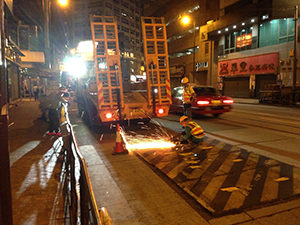 Roadworks, Des Voeux Road West, Sheung Wan, 29 July 2019