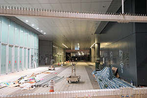 Entrance to the Legislative Council, in the aftermath of the July 1 unrest, Admiralty, 6 July 2019