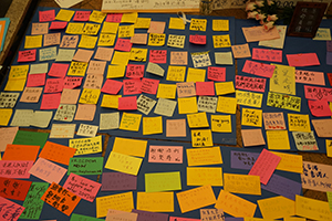 Comments on stickers, Admiralty Centre, Harcourt Road, 6 July 2019