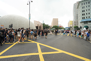 Anti-extradition bill march from Tsim Sha Tsui to West Kowloon Station, Salisbury Road, 7 July 2019