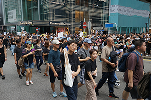 Anti-extradition bill march from Tsim Sha Tsui to West Kowloon Station, Kowloon Park Drive, 7 July 2019