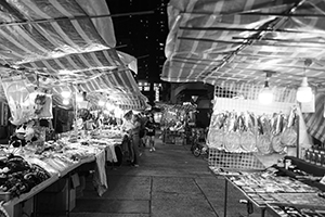 Stalls on Temple Street, Yau Ma Tei, 7 July 2019