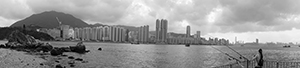 View towards Hong Kong Island from Lei Yue Mun with Lei Yue Mun lighthouse in view, 12 July 2019