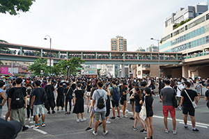 'Reclaim Sheung Shui' protest against parallel traders from China, San Wan Road, 13 July 2019