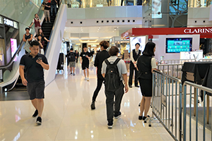 Shops in Landmark North mall, closed during the  'Reclaim Sheung Shui' protest against parallel traders from China, 13 July 2019