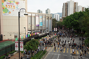'Reclaim Sheung Shui' protest against parallel traders from China, San Wan Road, 13 July 2019