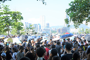 Rally in Tamar Park in response to the call for a general strike on that day, Admiralty, 5 August 2019