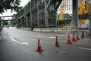 Police roadblock on Murray Road, Central, 31 August 2019