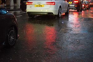 Hollywood Road in rain, Central, 1 August 2019