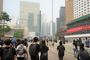 Tear gas on Harcourt Road, Admiralty, 29 September 2019