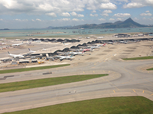 Hong Kong International Airport viewed from above, 6 September 2019