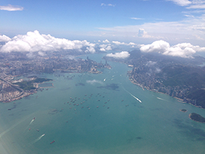 Victoria Harbour viewed from above, 6 September 2019
