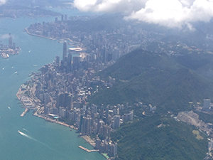 Hong Kong Island viewed from above, 6 September 2019