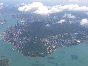 Hong Kong Island viewed from above, 6 September 2019