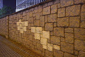 White paint on a wall, Harcourt Road, Admiralty, 3 October 2019