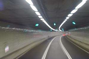 By bus through the Central-Wanchai Bypass on a rainy day, 6 October 2019