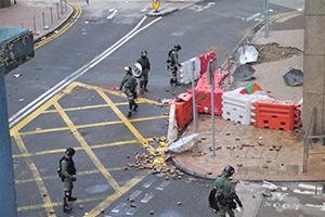 Riot police, Rodney Street, Admiralty, 6 October 2019