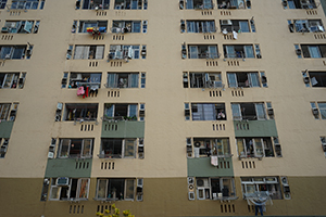 Exterior of Kwai Shing West Estate, New Territories, 18 October 2019