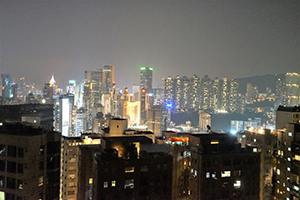 Night view towards Happy Valley and Causeway Bay from Bowen Road, Hong Kong Island, 12 October 2019