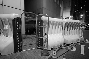 Barricade outside Western Police Station, Des Voeux Road West, Sai Ying Pun, 24 October 2019