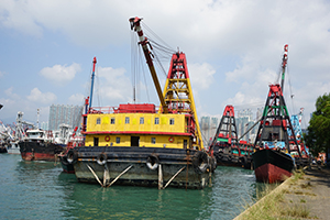 Vessels in the New Yau Ma Tei Typhoon Shelter, West Kowloon, 25 October 2019