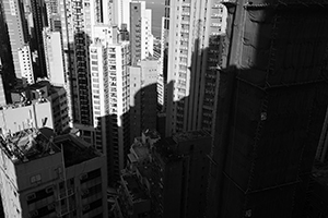 Morning light and shadow on buildings, Sheung Wan, 29 October 2019