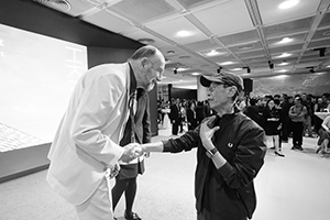 John Warner (left) and Joseph Fung (right), at a ceremony for the reopening of Hong Kong Museum of Art after renovation, Tsim Sha Tsui, 30 October 2019
