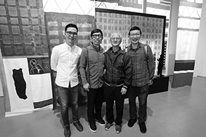 Chu Hing Wah with friends, at a ceremony for the reopening of Hong Kong Museum of Art after renovation, Tsim Sha Tsui, 30 October 2019