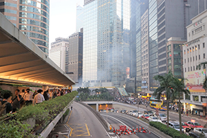 Street protest against the anti-mask law due to come into force at midnight, Central, 4 October 2019